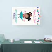 Dans & Draai Verjaardagsmeisje Kleurrijk Spandoek (Beurs)