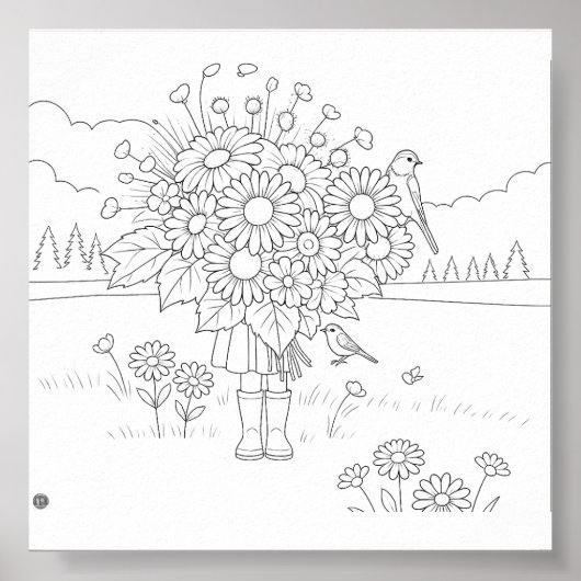 Dans. Droom. Dwaal. Bloom. kleurend Poster (Voorkant)