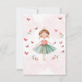 Dans en draai schattige ballerina ballet kind verj bedankkaart (Achterkant)