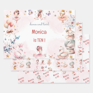 Dans en draai schattige ballerina ballet kind verj inpakpapier vel