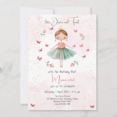 Dans en draai schattige ballerina ballet kind verj kaart (Voorkant)