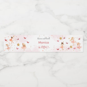 Dans en draai schattige ballerina ballet kind verj waterfles etiket