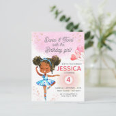 Dans en Pirouet Roze ballet meisje Verjaardag Briefkaart (Staand voorkant)