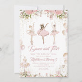 Dans en twirl ballerina blush roze verjaardag kaart (Voorkant)