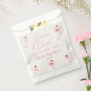 Dans en Twirl Ballerina Roze Ballet Baby shower Bedankzakje