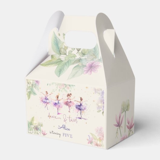 Dans en twirl ballerina waterverf verjaardag bedankdoosjes (Achterkant)