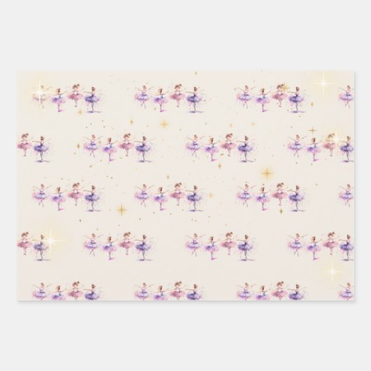 Dans en twirl ballerina waterverf verjaardag inpakpapier vel (Voorkant 2)
