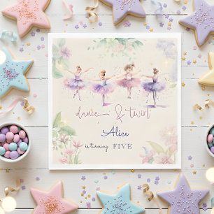 Dans en twirl ballerina waterverf verjaardag servet