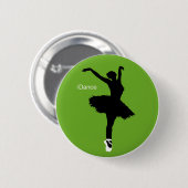 Dans (groen) ronde button 5,7 cm (Voorkant /achterkant)