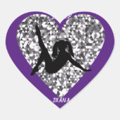 Dans hart stickers gepersonaliseerd. (Voorkant)