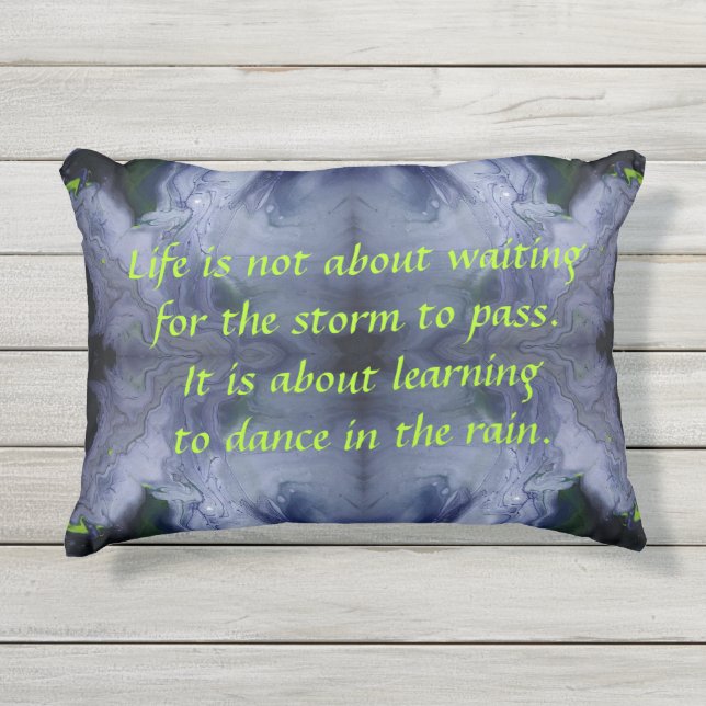 "Dans in de regen" Acryl Pour Geïnspireerd Buitenkussen (Voorkant)