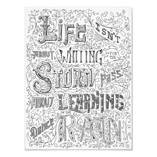 Dans in de regen foto afdruk (Voorkant)