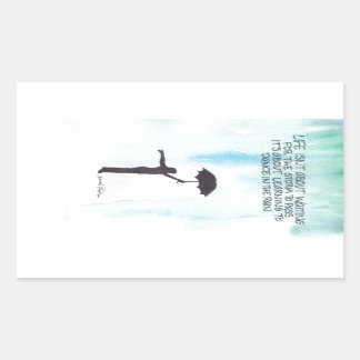 Dans in de regen rechthoekige sticker