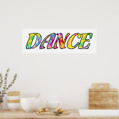 Dans in heldere stralingskleuren poster (Keuken)