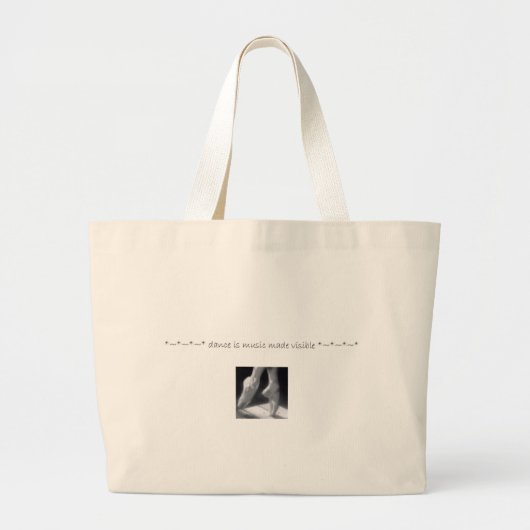 dans is muziek zichtbaar grote tote bag (Voorkant)