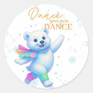 Dans je eigen dans Canvas Kunst Ronde Sticker