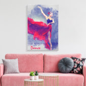 Dans kunst, danser, ballet, rood, zwart canvas Pri (Insitu (Woonkamer))