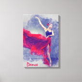 Dans kunst, danser, ballet, rood, zwart canvas Pri (Voorkant)