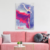 Dans kunst, danser, ballet, rood, zwart canvas Pri (Insitu (Woonkamer))