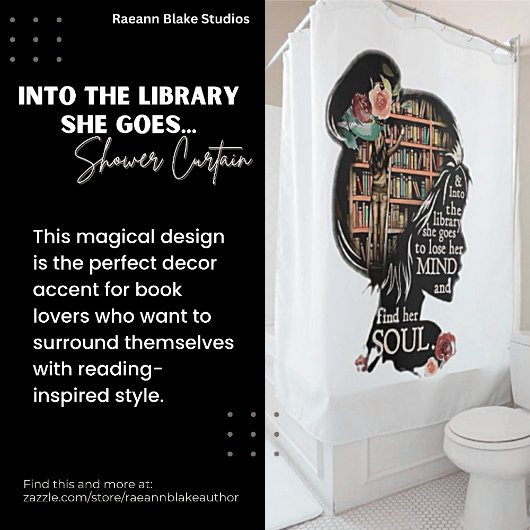 Dans la Bibliothèque Elle Va Rideau de Douche