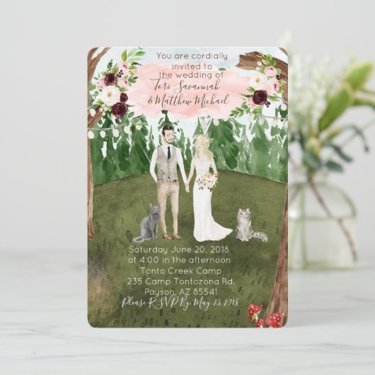 Dans La Faire-part de mariage Forestière - Avec Ch (Debout devant)