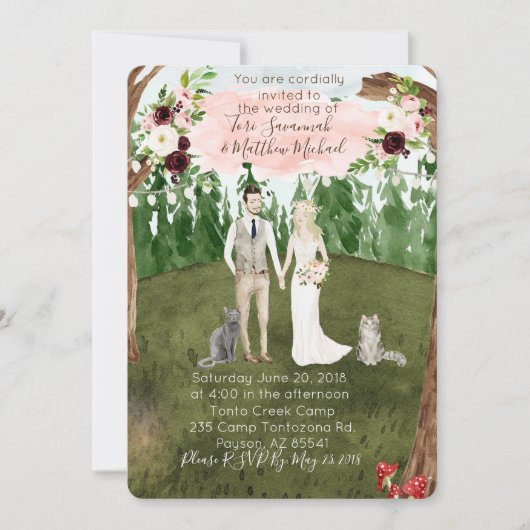 Dans La Faire-part de mariage Forestière - Avec Ch (Devant)