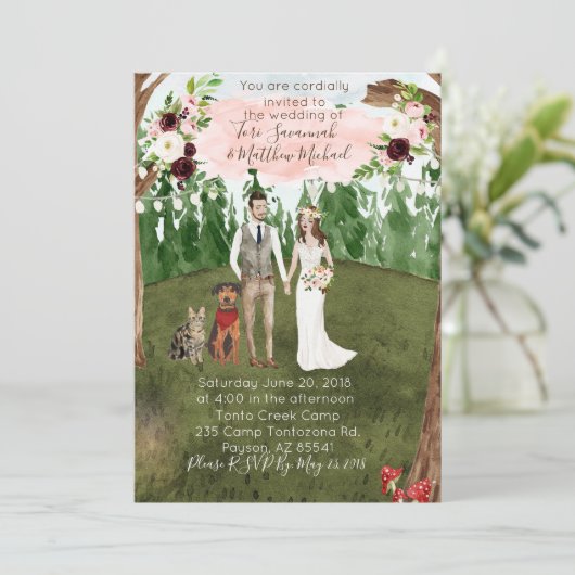 Dans La Forêt Faire-part de mariage - Brunette Bri (Debout devant)