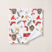 Dans la forêt Motif de Noël (Gant de toilette)