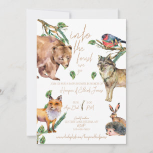 Dans La Forêt Nous Allons INVITATION BABY SHOWER