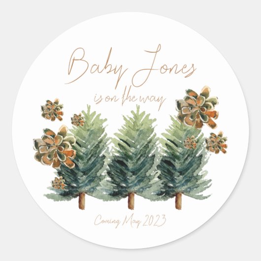 Dans La Forêt | Sticker Baby shower multi-utilisat (Devant)
