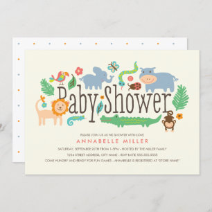 Dans la jungle Baby shower Invitation