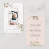 Dans la mémoire aimante | Carte de prière funérair (Devant / Derrière)