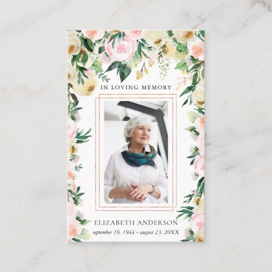 Dans la mémoire aimante | Carte de prière funérair (Devant)