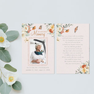 Dans la mémoire aimante   Carte de prière funérair