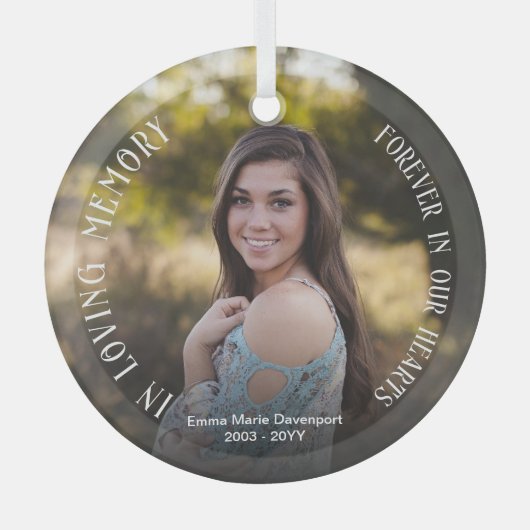 Dans la mémoire aimante | Photo Ornement en verre (Recto)