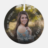 Dans la mémoire aimante | Photo Ornement en verre (Verso)