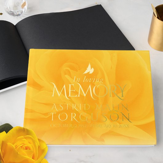Dans la mémoire aimée feuille d'or rose jaune