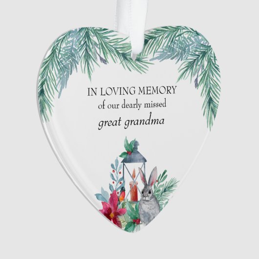 Dans la mémoire aimée Pine et Lantern Coeur en for (devant)