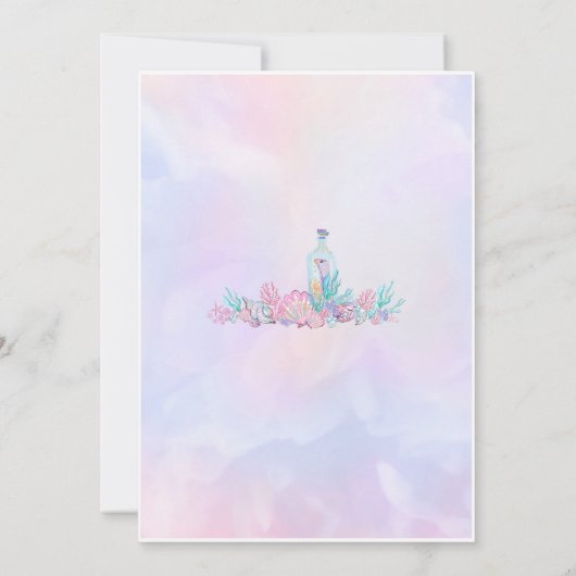 Dans la mer Invitation Anniversaire Sirène Invitat (Dos)