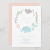 Dans La Mer Invitation D'Anniversaire (Devant / Derrière)