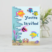 Dans la mer Invitation d'anniversaire pour les fil (Debout devant)