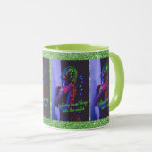 Dans la nuit (Arrière - plan vert) Café Mug (Devant droit)