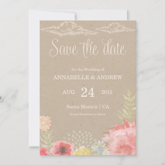 Dans la prairie Mariage d'été Enregistrer la carte (Devant)