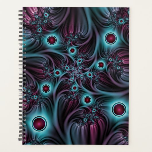 Dans la profondeur Bleu rose Abstrait Fractal Art (Devant)