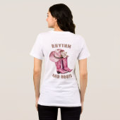 Dans, Lach, Herhaal, Ritme en Laarzen Tri-Blend Shirt (Achterkant volledig)