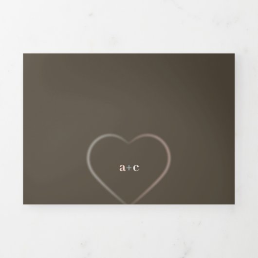 dans l'amour du Mariage Tri-Fold Invitation (Page de couverture)