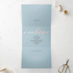 dans l'amour du Mariage Tri-Fold Invitation