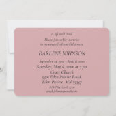 Dans l'amour Mémoire rose Invitation (Dos)