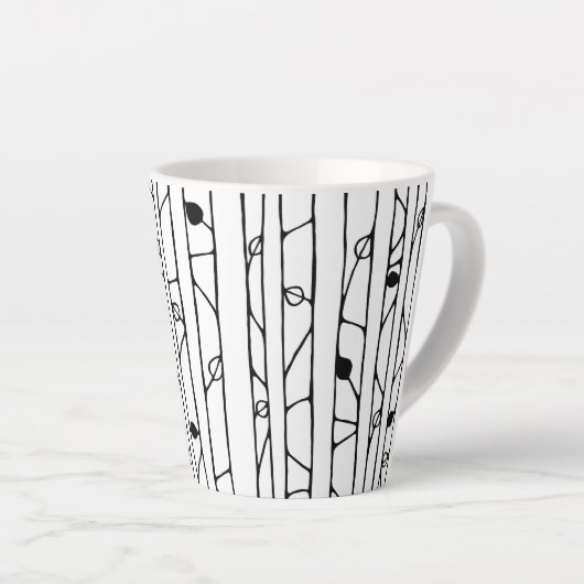 Dans le bois noir Latte Mug (Angle droit)