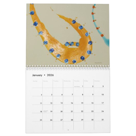 Dans le calendrier 2026 Abstrait (Jan 2026)